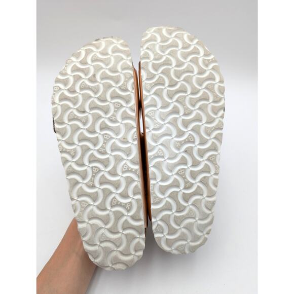 Birkenstock Arizona Soft Footbed Sandal Unisex Metallic Copper Sz US W8/M6 EU39 - Picture 8 of 16